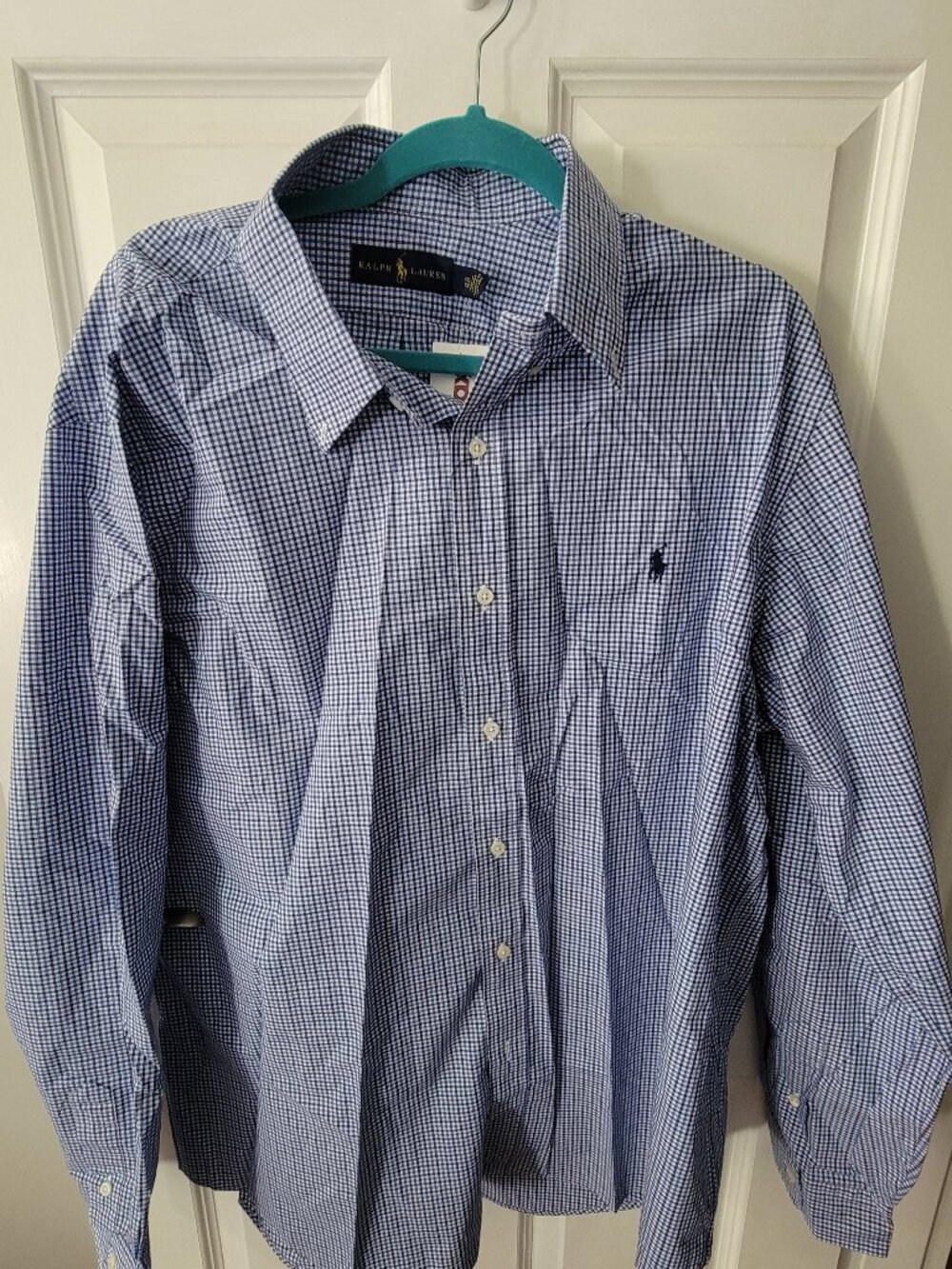 Ralph Lauren Checked Blue and Grey Button Down Shirt XXL New with Tags